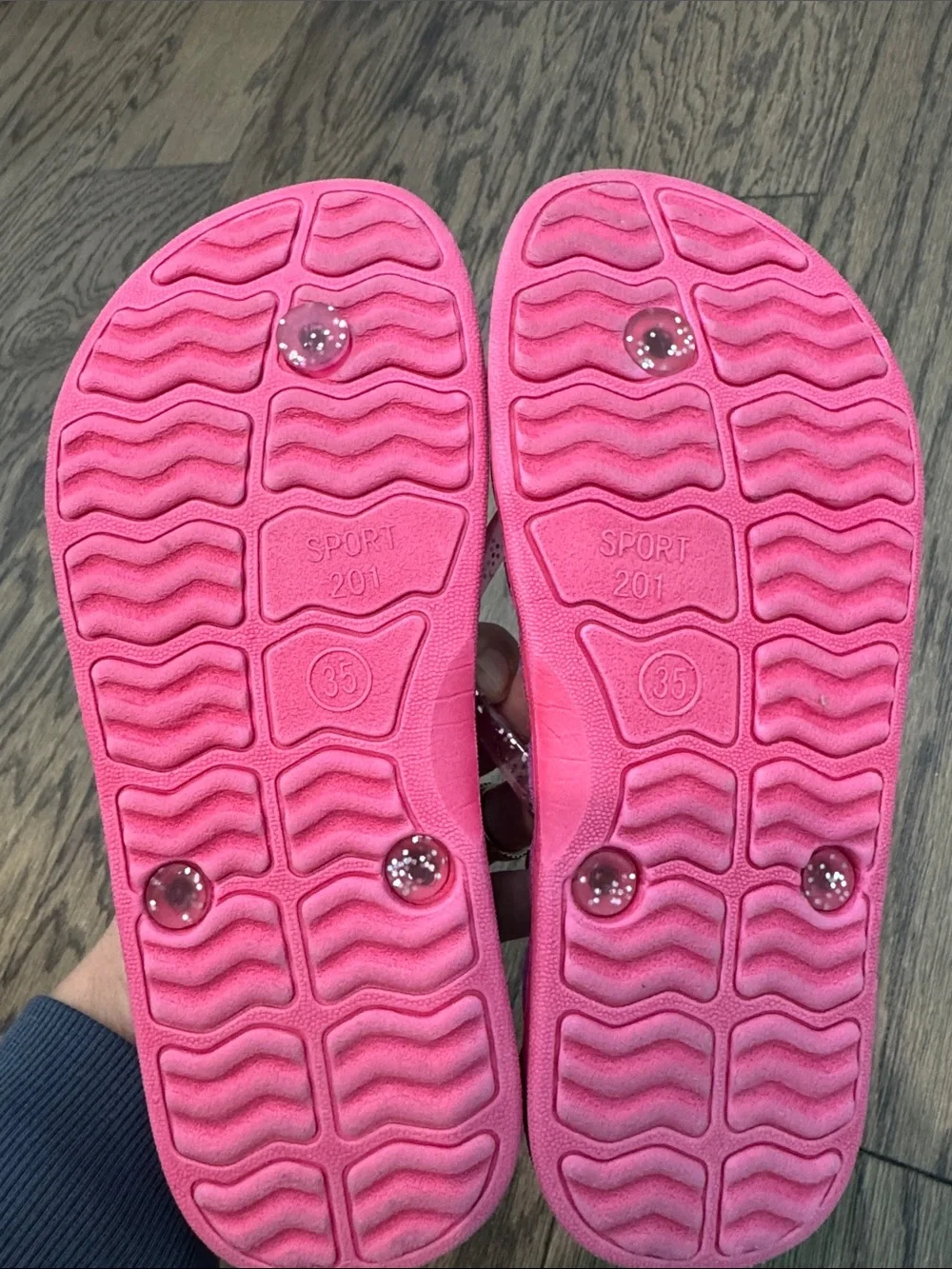 Purple Glitter Jelly Strap Flip Flops